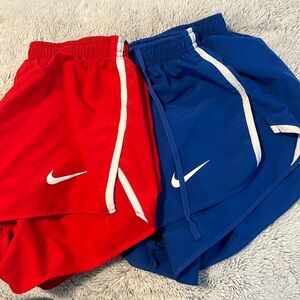 Nike Running Track racing shorts 2” w/liner 2 pair Blue Red Mens Small X Country